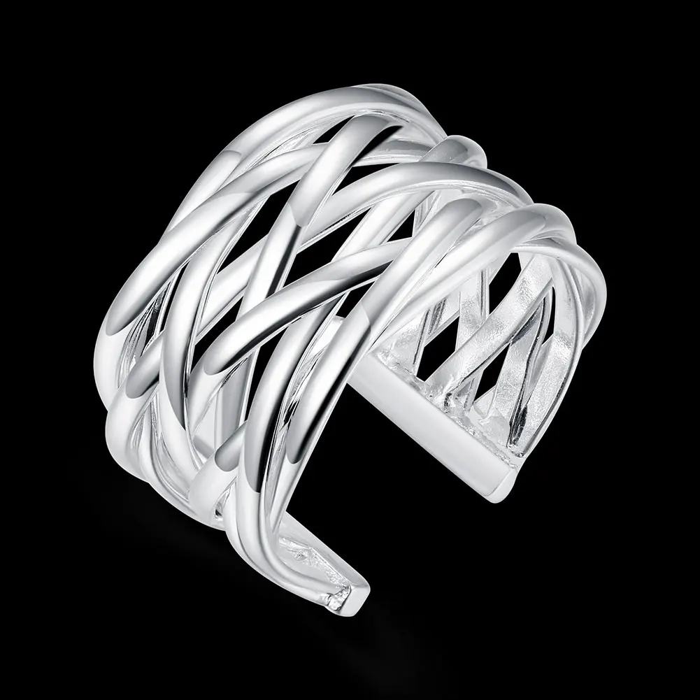 High Quality Pretty Fashion 925 Sterling Silver Rings For Women Adjustable Retro Wedding Party Holiday Gifts Charm Jewelry