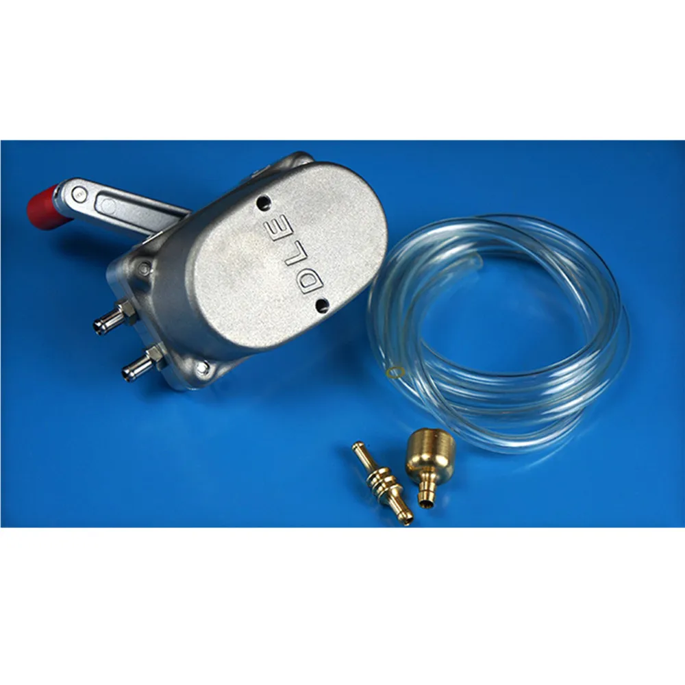 DLE High Flow Hand Fuel Pump - Metal Gear Oil Transfer for RC Gas Airplanes, Manual Refueling Tool with Pressure Gauge Durable