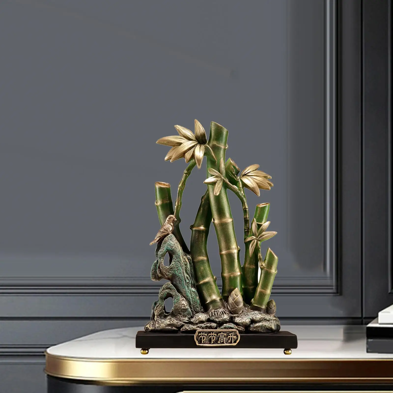 

Resin Bamboo Ornament Chinese Style Ornament Stable Base Resin Materials Arrangements Decoration Bamboo Plants Ornament