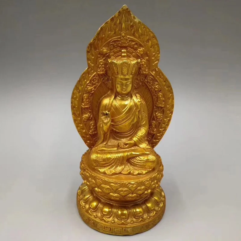 

Antique Collection Copper Gilt Sakyamuni Buddha Bronze Statue Home Decoration Buddha Ornaments