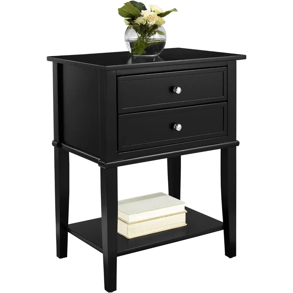 Rogers-mesa acento preto com 2 gavetas