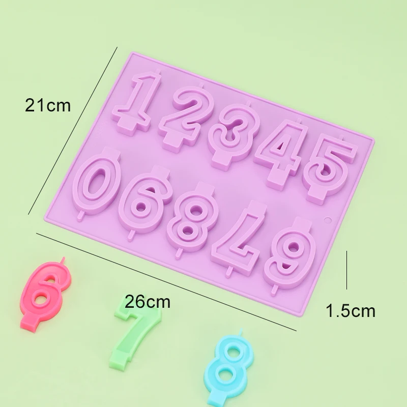 3D Arabic Number Birthday Candle Silicone Mold DIY Making Fondant Cake Chocolate Candy Mould Crafts Party Decorating Tool