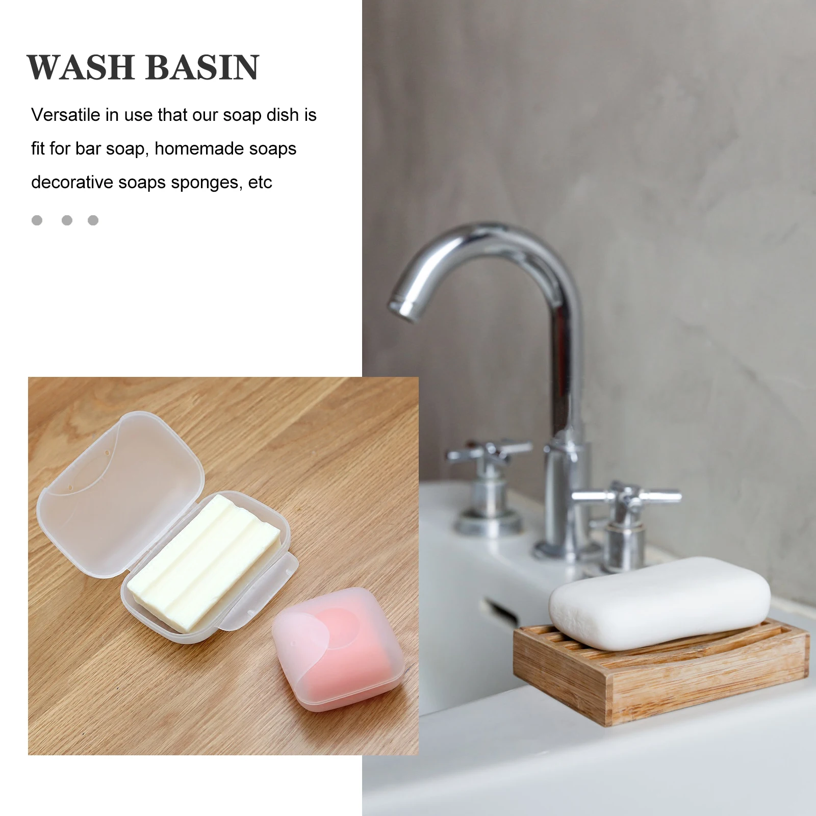 

2pcs Transparent Portable Box Leakage Proof Soap Dish For Bathroom Travel With Lid Soap Tray Shower Container Household Plastic