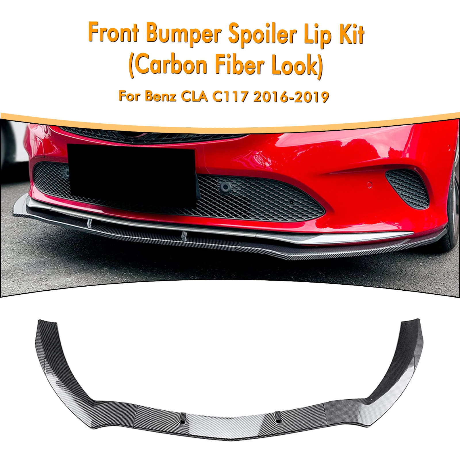 

Car Front Bumper Spoiler Lip Lower Splitter Blade For Mercedes Benz CLA Class C117 2016 2017 2018 2019