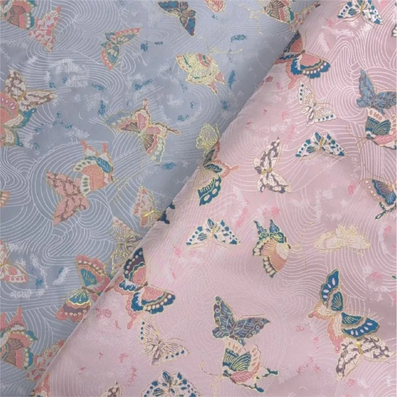 New Chinese-style Hanfu waistcoat cheongsam skirt and throw pillow made of jacquard fabric with gold thread wavy color