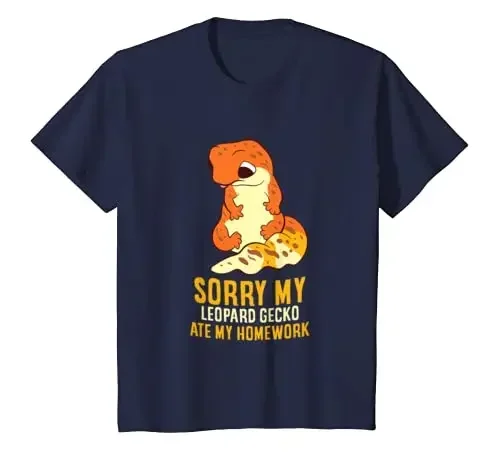 School My Leopard Gecko Ate My Homework T-Shirt Cotton Daily Four Seasons Tees Leopard Gecko Kids Men T Shirt anime clothes man