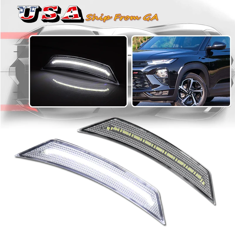 

White/Amber LED Front Bumper Side Marker Lights For 2021 2022 2023 2024 Chevrolet Trailblazer Auto Fender Flare Lamps 42716023