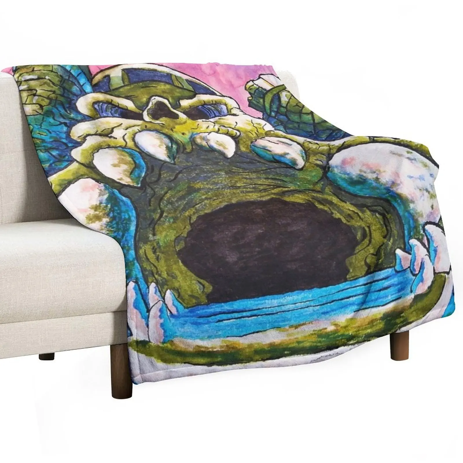 

Castle Grayskull watercolor painting Throw Blanket Blankets For Sofas Sofa Throw Blankets Sofas Of Decoration For Baby Blankets
