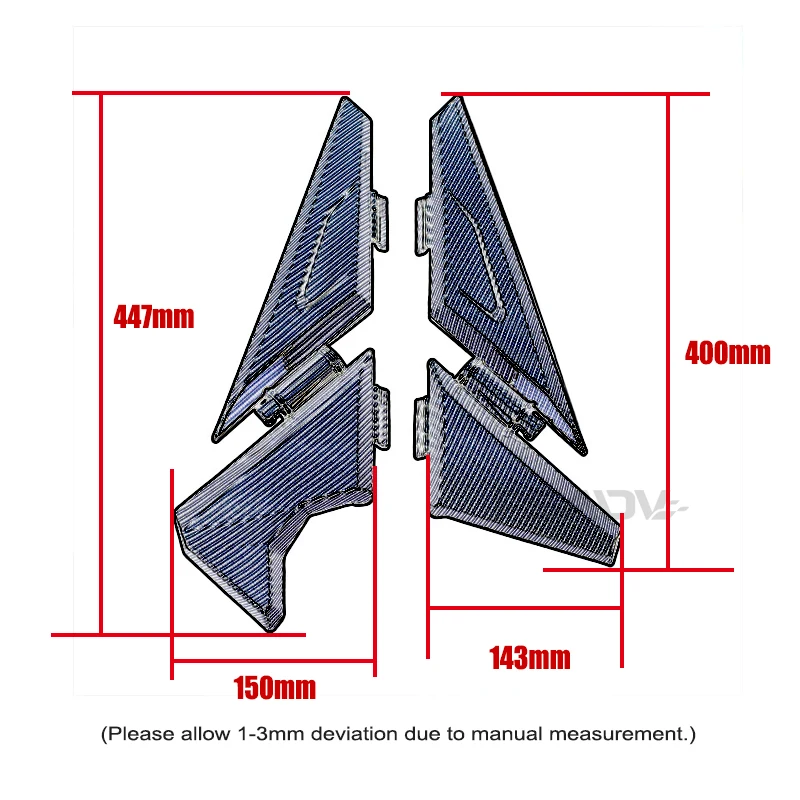 For BMW R1200GS LC R1250GS Carbon Frame Infill Side Panel Set Protector Guard Cover Protection R 1250 GS Adventure ADV 2014-2024