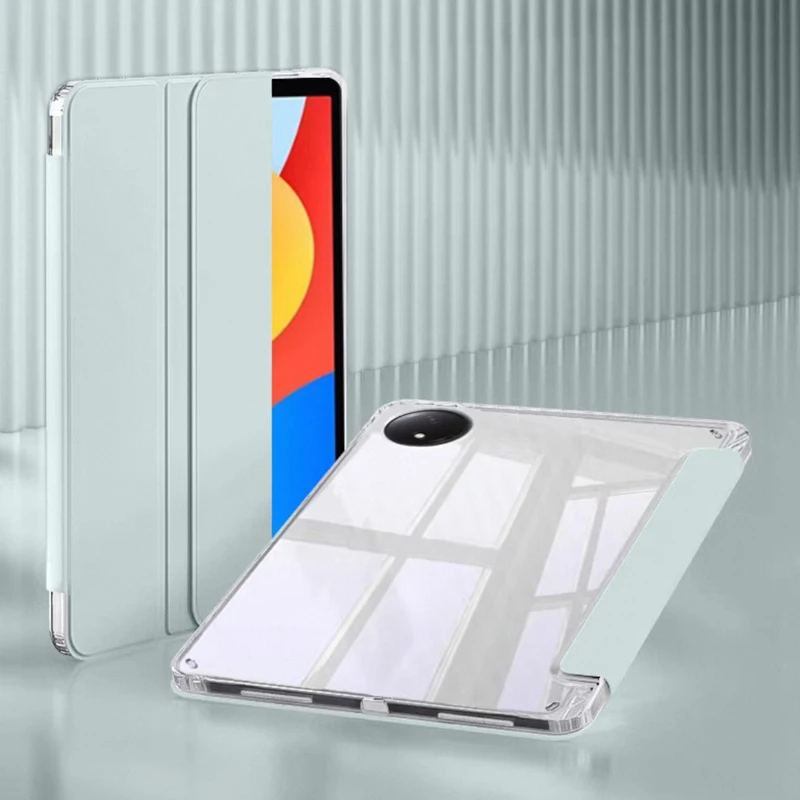Funda For Redmi Pad SE 8.7 Case with Pen Holder Trifold Leather Acrylic Back Hard Cover For Redmi Pad SE 8.7 inch 4g Case Etui
