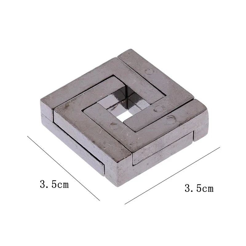 Square Lock Puzzle Unlocking Toys Metal Brain Teaser Puzzle IQ Challenge Logic Game For Kids Adults