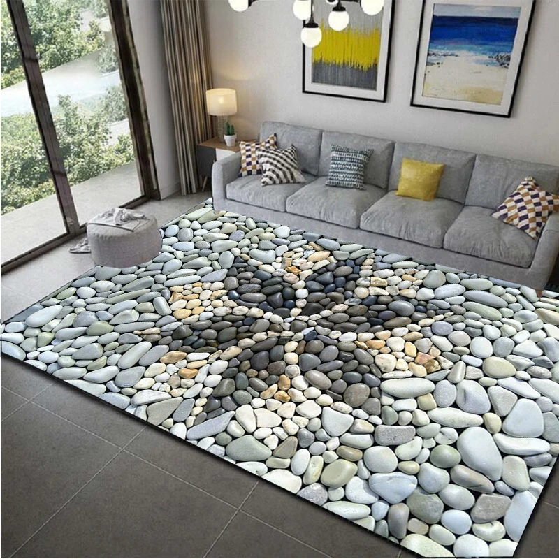 3D Cobblestone Creative Carpet for Door Living Room Bedroom Decorative,Kid Play Crawl Rug,Kitchen Bathroom Non-slip Floor Mat