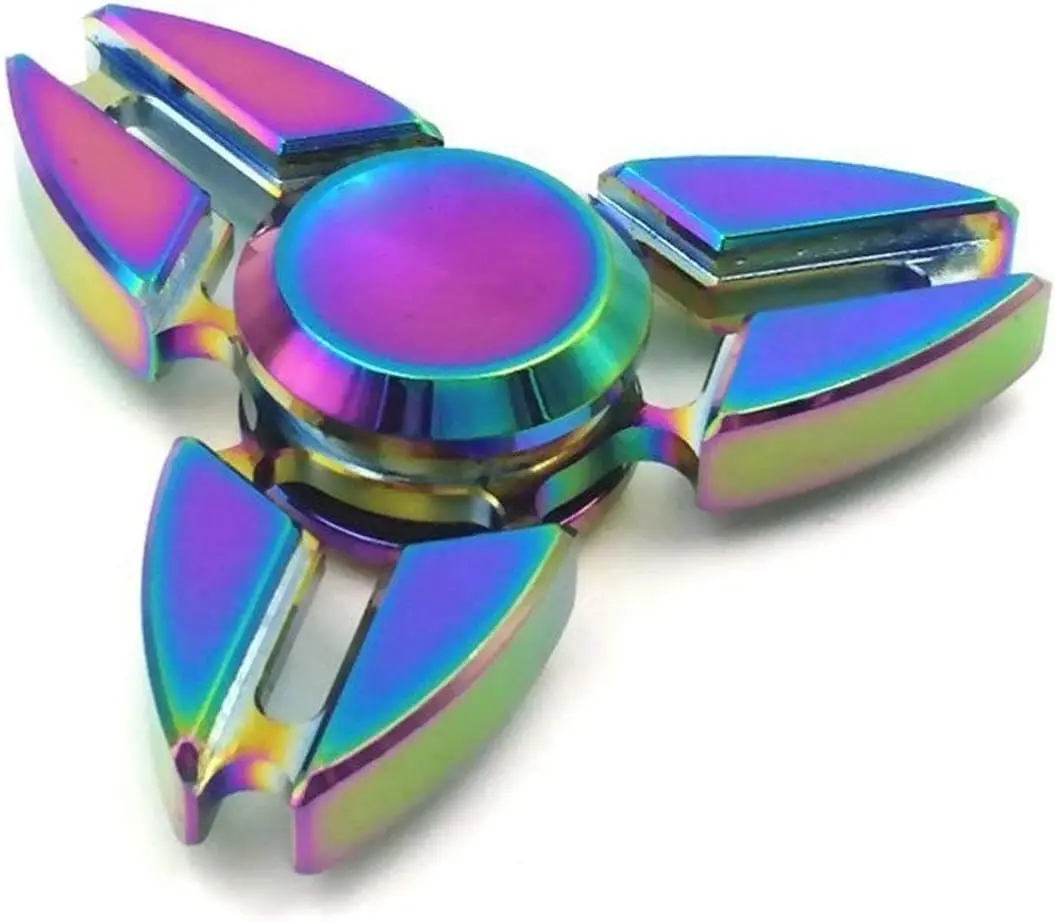 

Rainbow Fidget Spinner, Metal Hand Spinner Toy, High Speed Bearing Stress Reducer for Adults Kids, Office Desk Gadget