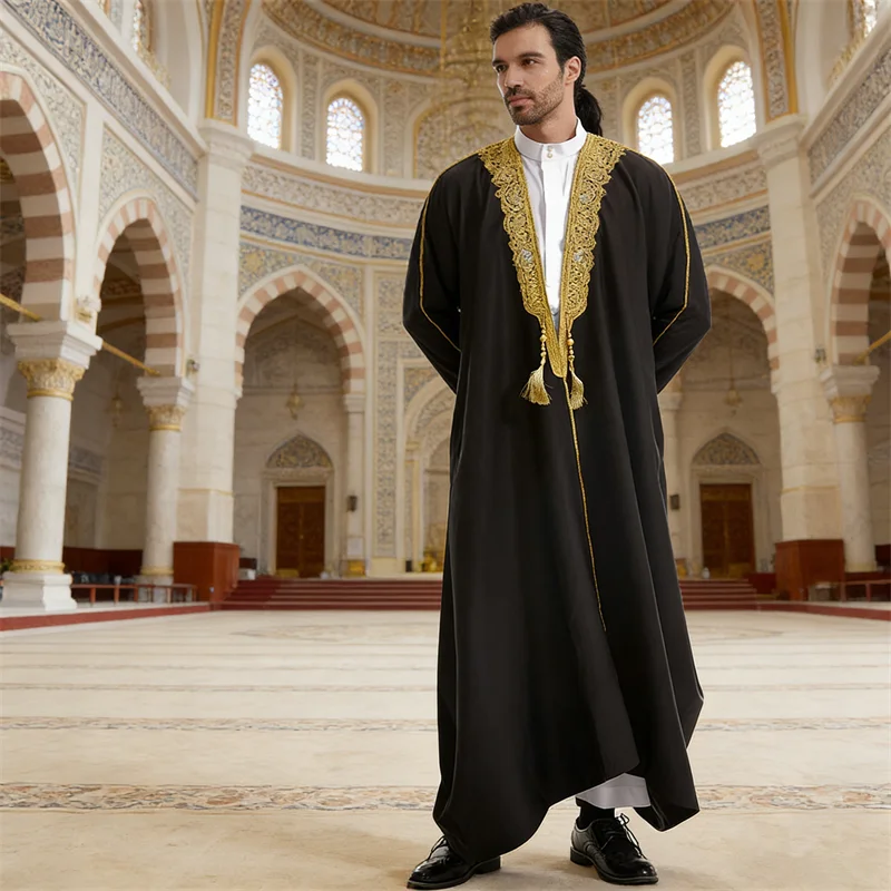 

Ramadan Eid Djellaba Muslim Men Kimono Cardigan Arabic Robe Jubba Thobe Islam Clothing Turkey Kaftan Dubai Abaya Dress Dishdasha