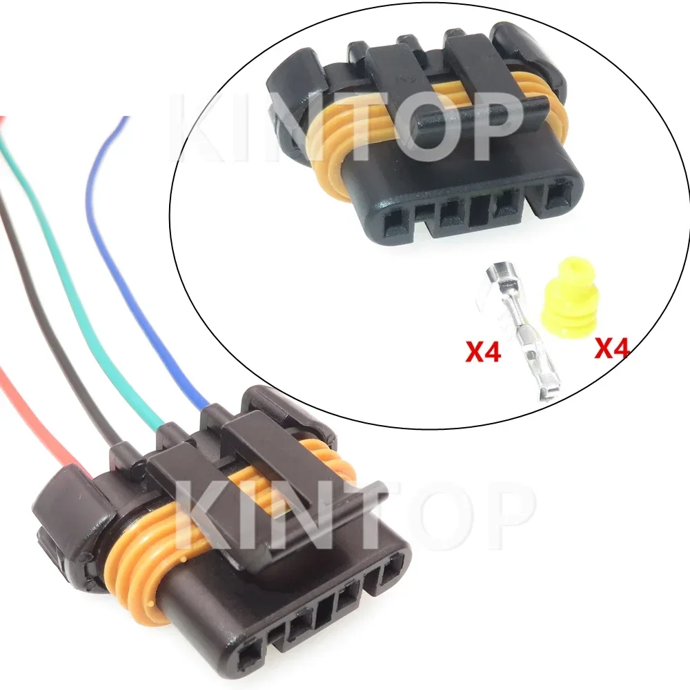 

1 Set 4 Pins AC Assembly Car Alternator Connector With Wires 12186568 Automobile Motor Waterproof Wire Harness Socket For Buick