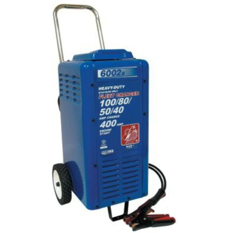 Equipments 6002B 6/12/18/24V 100/80/50/40 Amp 400 Amp Charger Cranking Assist with Wheels