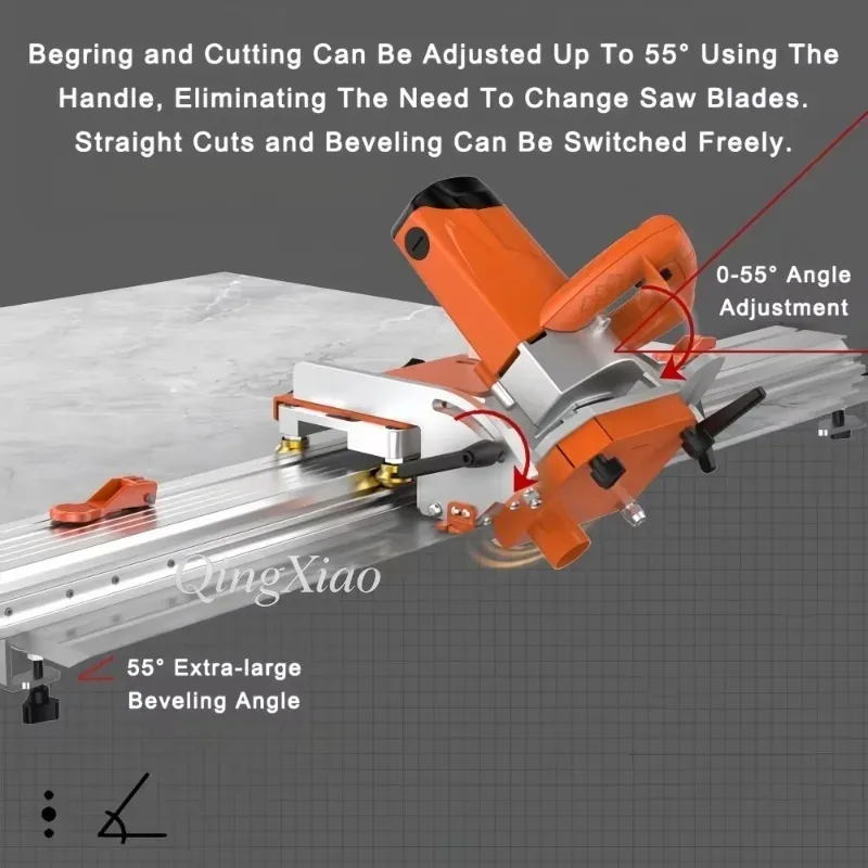A81 New Handheld Track Cutter for Tiles and Stone Slabs with 45° Beveling Capability and High-Precision Straight-Cut Machine