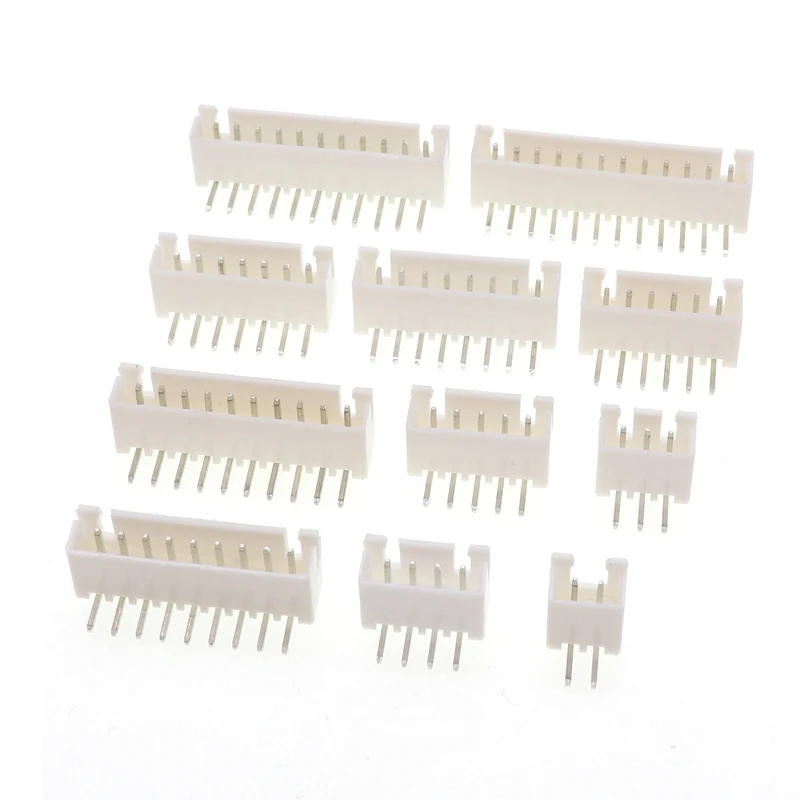 50pcs XH2.54 Right Angle / Straight Pin Header Connector 2P 3P 4P 5P 6P 7P 8P 9P 10P 11P 12P 13P 14P 2.54mm Pitch For PCB