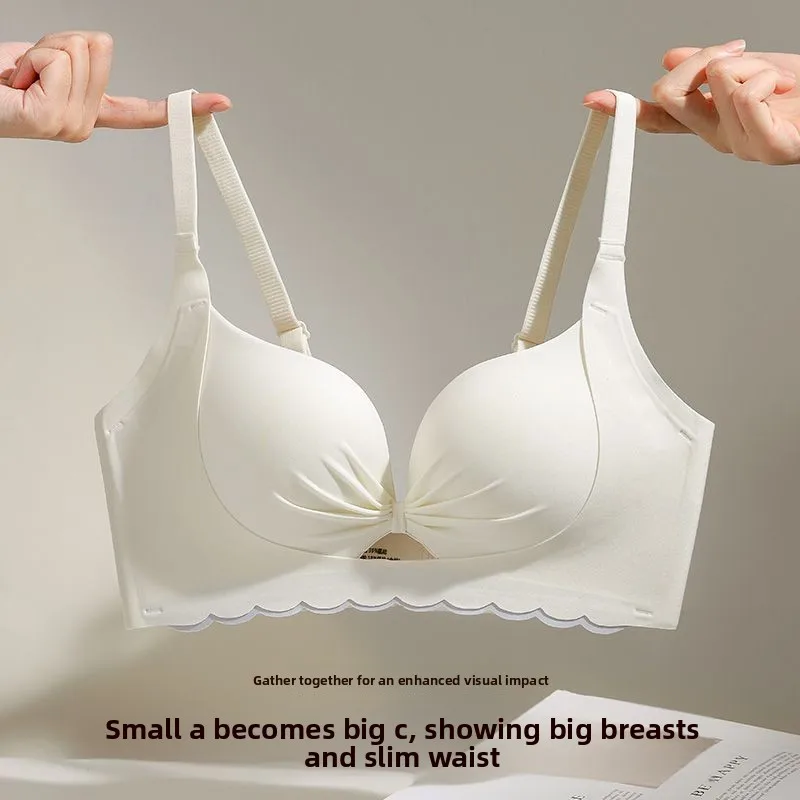 

Бесшовный бюстгальтер пуш-ап с небольшой грудью, подтяжка, защита от провисания, без косточек, удобный невидимый бюстгальтер-футболка, милый, милый, повседневная одежда