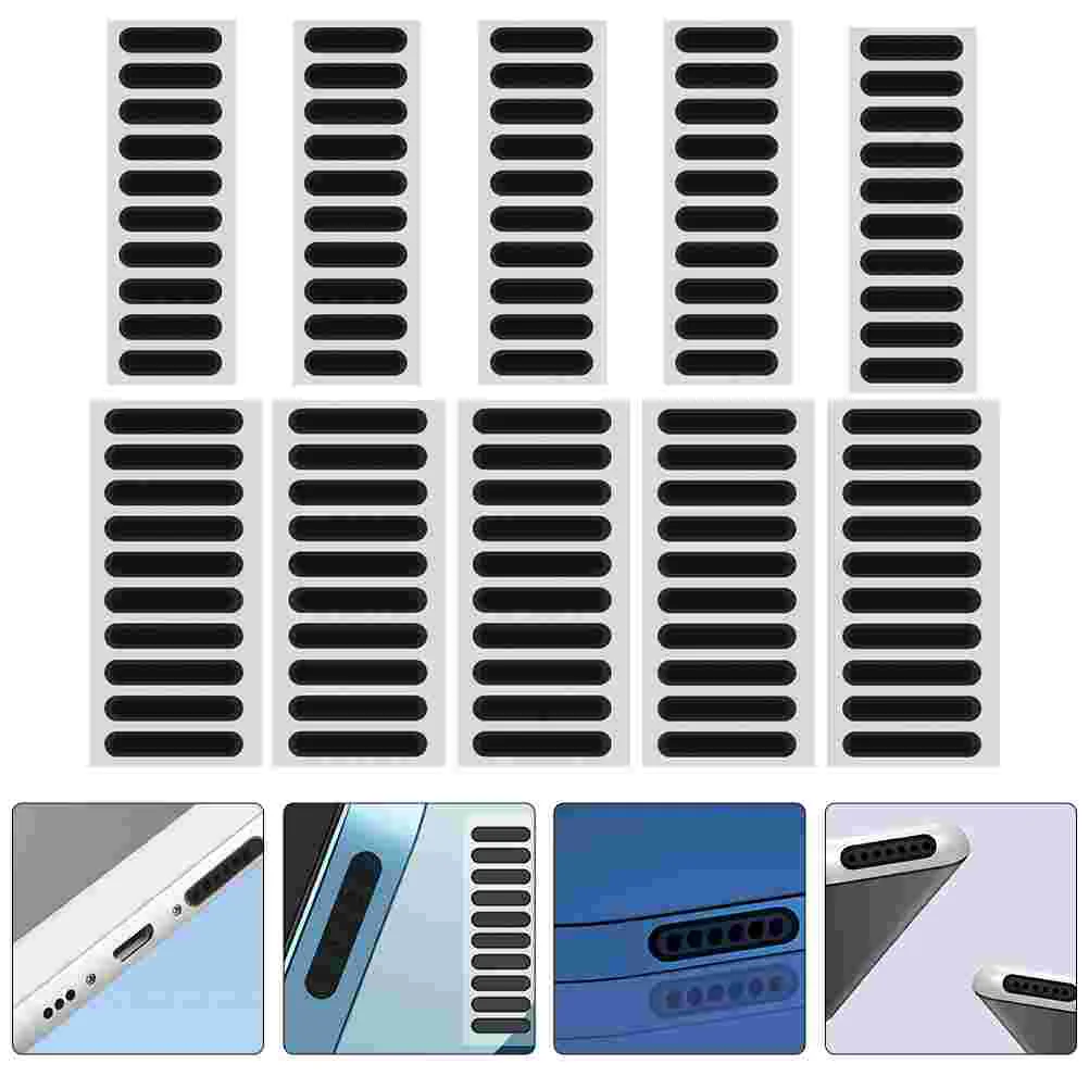 ملصقات شبكة للسماعات مقاومة للغبار ، قابس لاصق ، شبكة هاتف سوداء ، إكسسوارات واقية ، غطاء هاتف ، 60 *