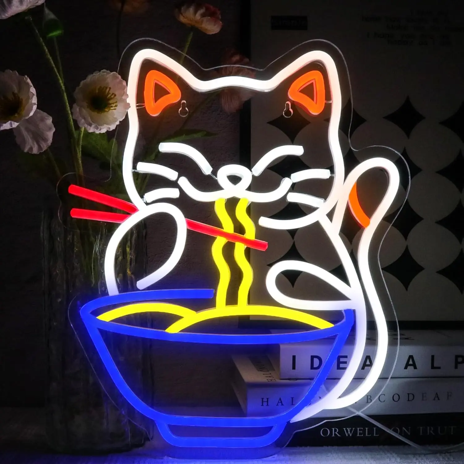 

Cat Ramen Neon Light Sign Lucky Cat USB LED Neon Sign for Resturant Home Bar Kitchen Dinning Room Shop Window Decor Gift