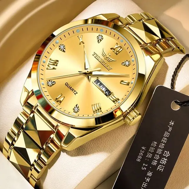 

2024 New Design China Factory Men's watch Top Brand Roman Diamond with Steel Band Sport relógio masculino