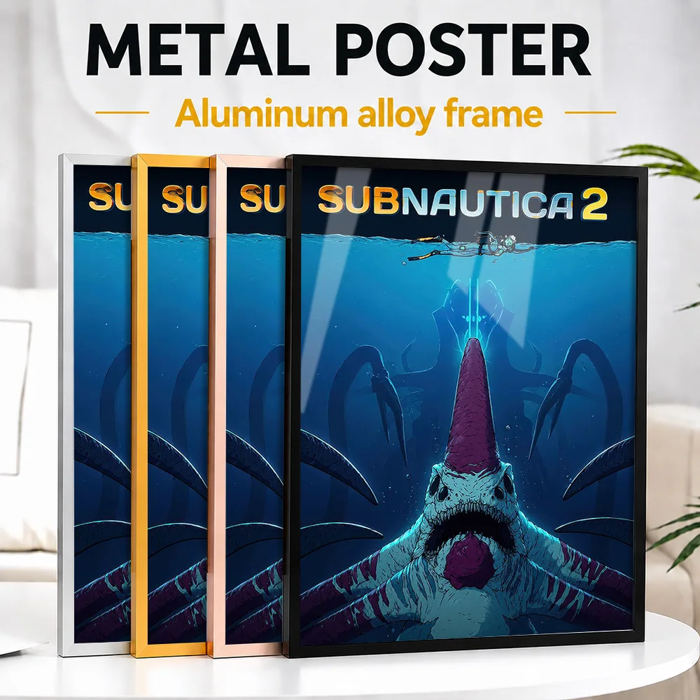 Subnautica 2 Game Framed Metal Poster Personalized Photo Deep Ocean Style Wall Art For Science Room Thoughtful Birthday Gift