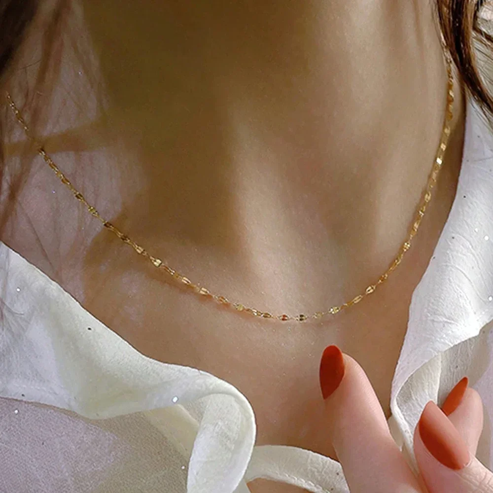 Anker verstellbare Verschluss kette für Frauen 316l Edelstahl 45cm Büroklammer Kette Raalong Link Kragen