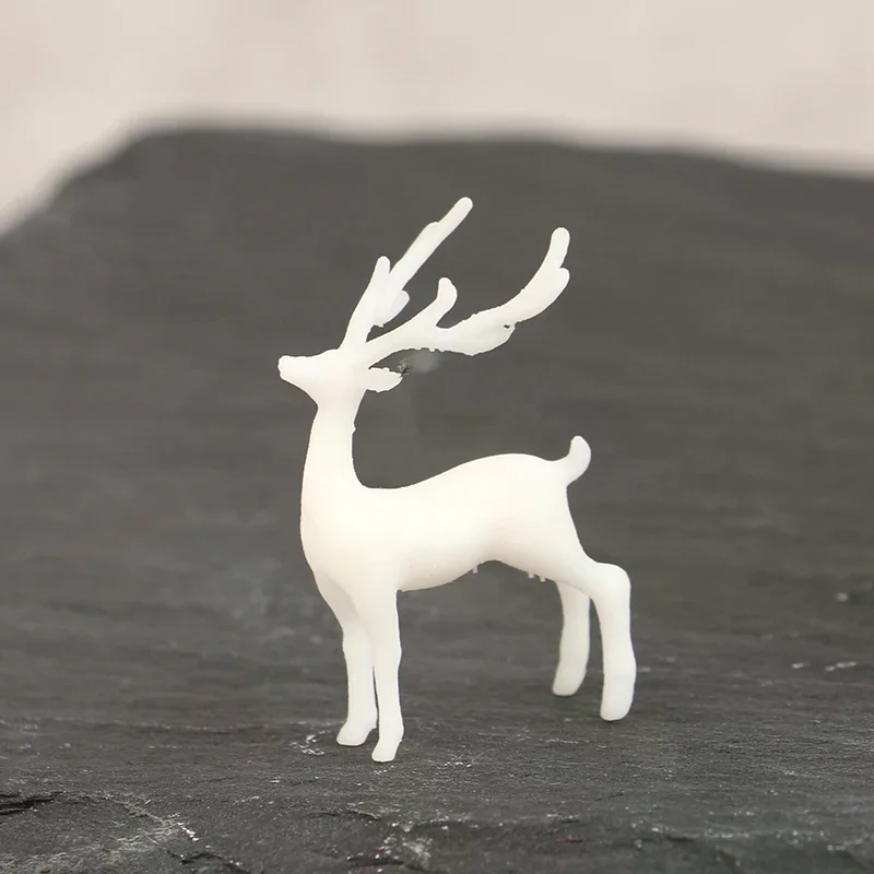 Mini Resin Crystal Deer Christmas Forest Elk White Dessert Table Decor Merry Christmas Decor For Home Kids New Year Gift