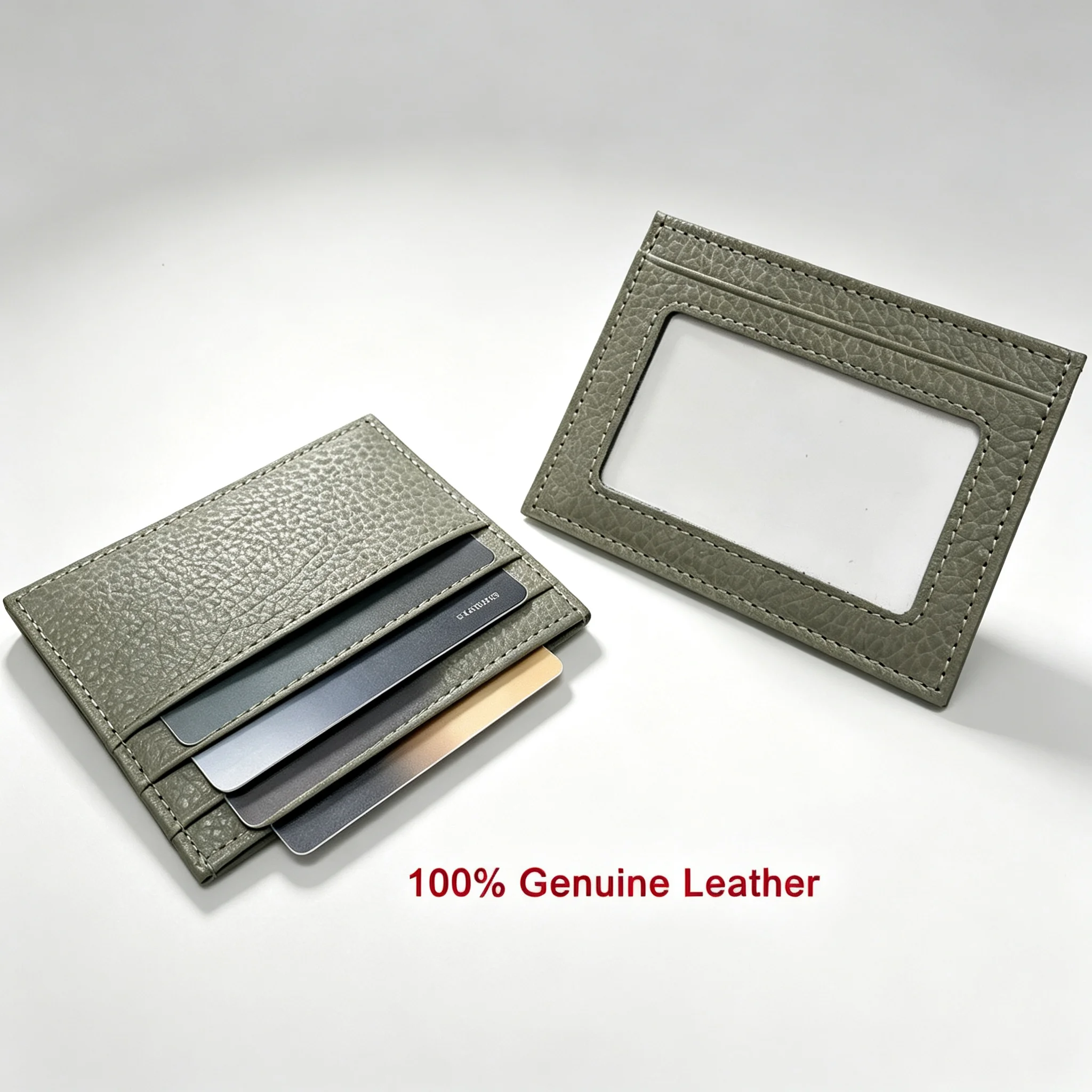 100% Genuine Leather Credit Card Holder Slim Wallet Thin Small Retro Cardholder Case Cowhide Men Women Luxury Card Holder Bag