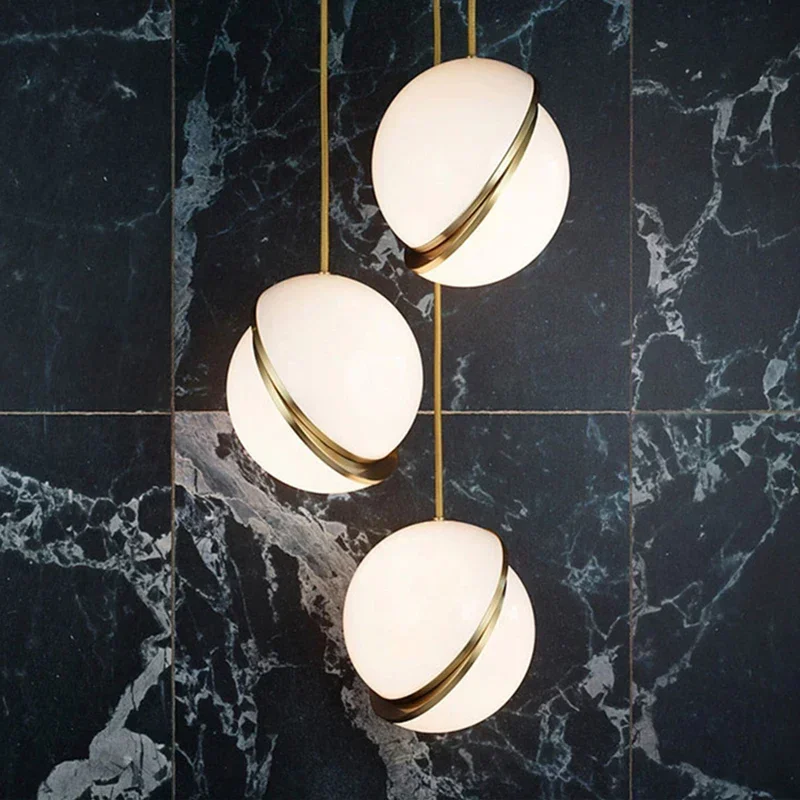 Nordic Ball shape LED Pendant Light Modern Light Luxury Pendants Hanging Lamp Indoor Light Home Decor Dining Room Bedroom