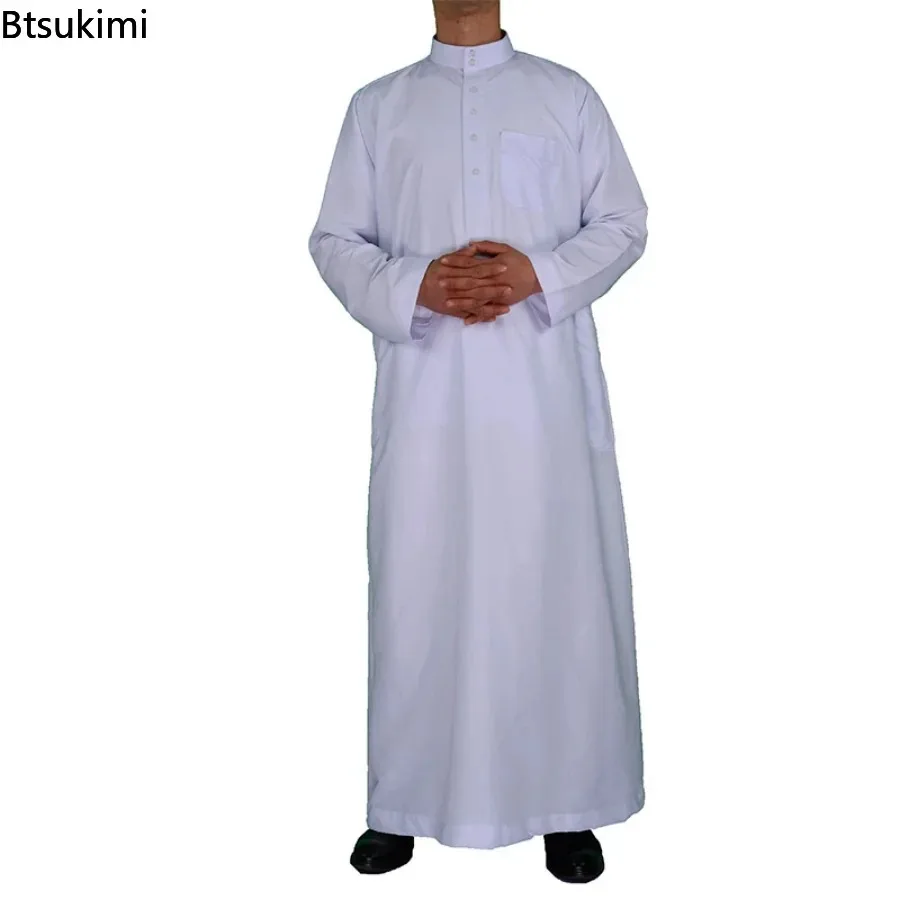 Ropa islámica de manga larga para hombre, vestido musulmán suelto, caftán Thobe, Arabia Saudita, Kurta de Pakistán