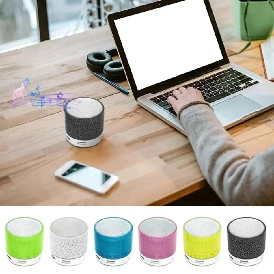 Wireless Mini Speaker, Subwoofer,  LED TF Card USB 7 Colour Light Wireless Mini Speaker, Portable Small Speaker