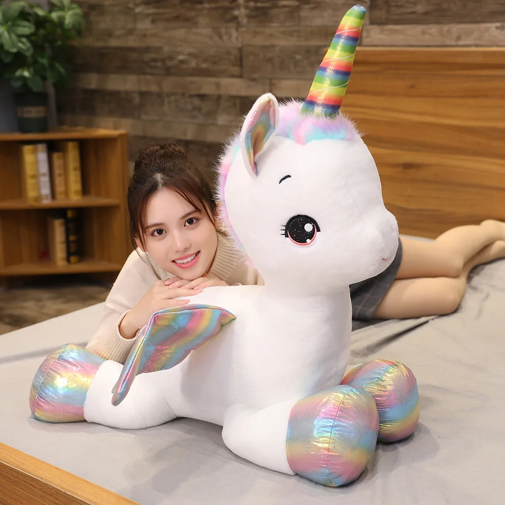 Hot Huggable Cute Unicorn Dream Rainbow Plush Toy High Quality Pink Horse Sweet Girl Home Decor Sleeping Pillow Gift For Kids