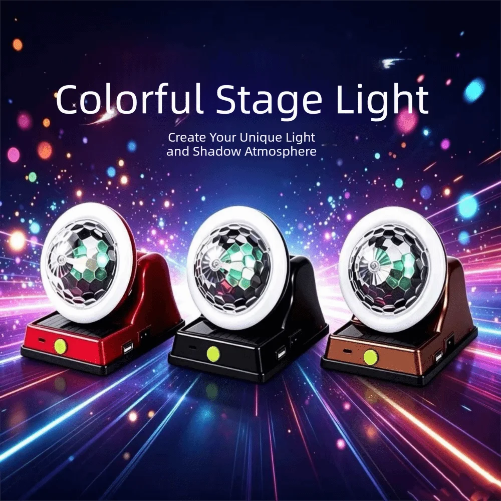 RGB RGB Disco Ball Light Rotating Colorful Magic Ball Light Solar Powered Creative DJ Dance Stage Light Terrace Decor