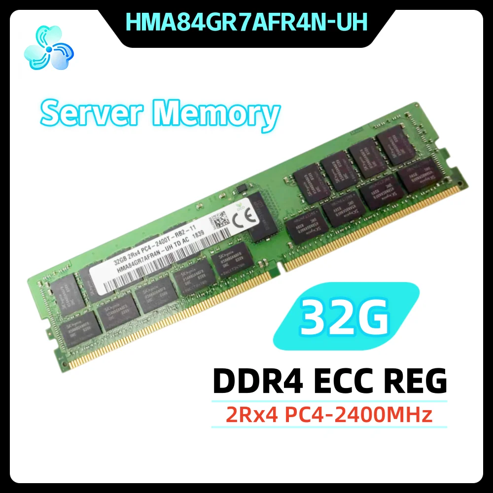 HMA84GR7AFR4N-UH DDR4 32GB 2400MHz 2Rx4 ECC REG RDIMM RAM PC4-2400T 32G Server Memory for SK