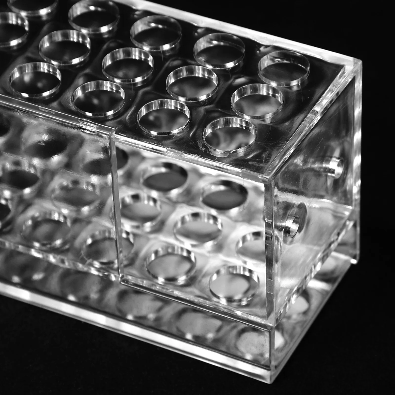 حامل قلم أكريليك عرض موقف حامل فرشاة قلم رصاص متعدد الثقوب المنظم رف تخزين سطح المكتب لعلامات أقلام الكرة