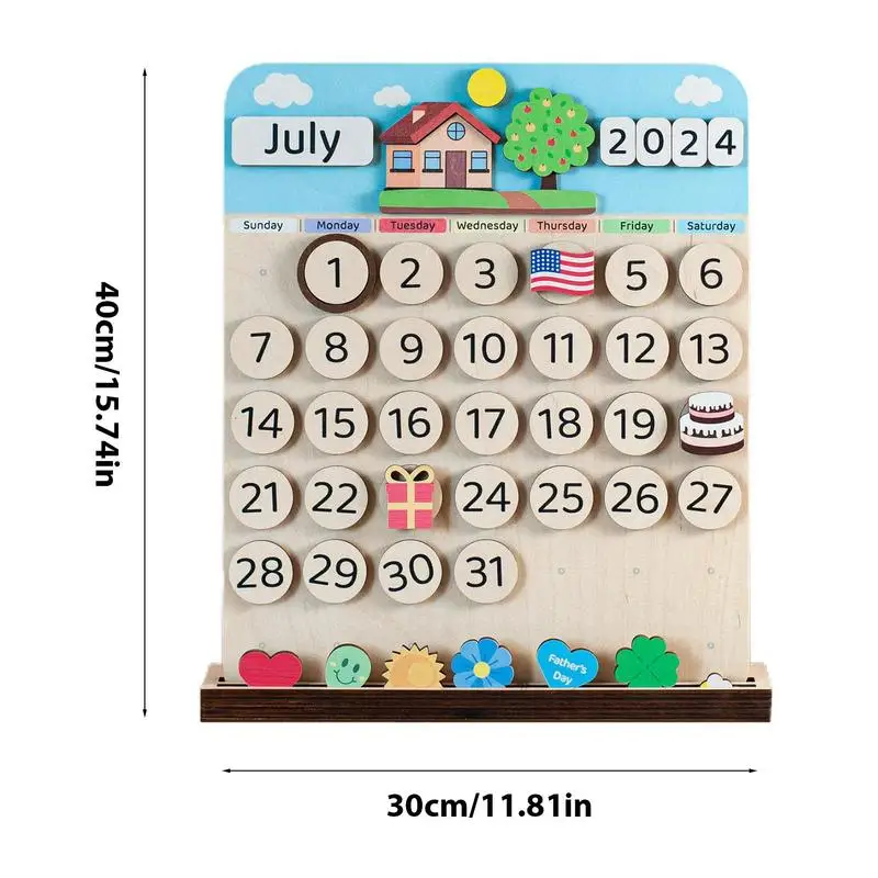 Holz magnetische Kinder Kalender Bildungs kalender Spielzeug Holz Montessori Spielzeug Vorschul kalender Lernspiel zeug täglich wöchentlich Kinder