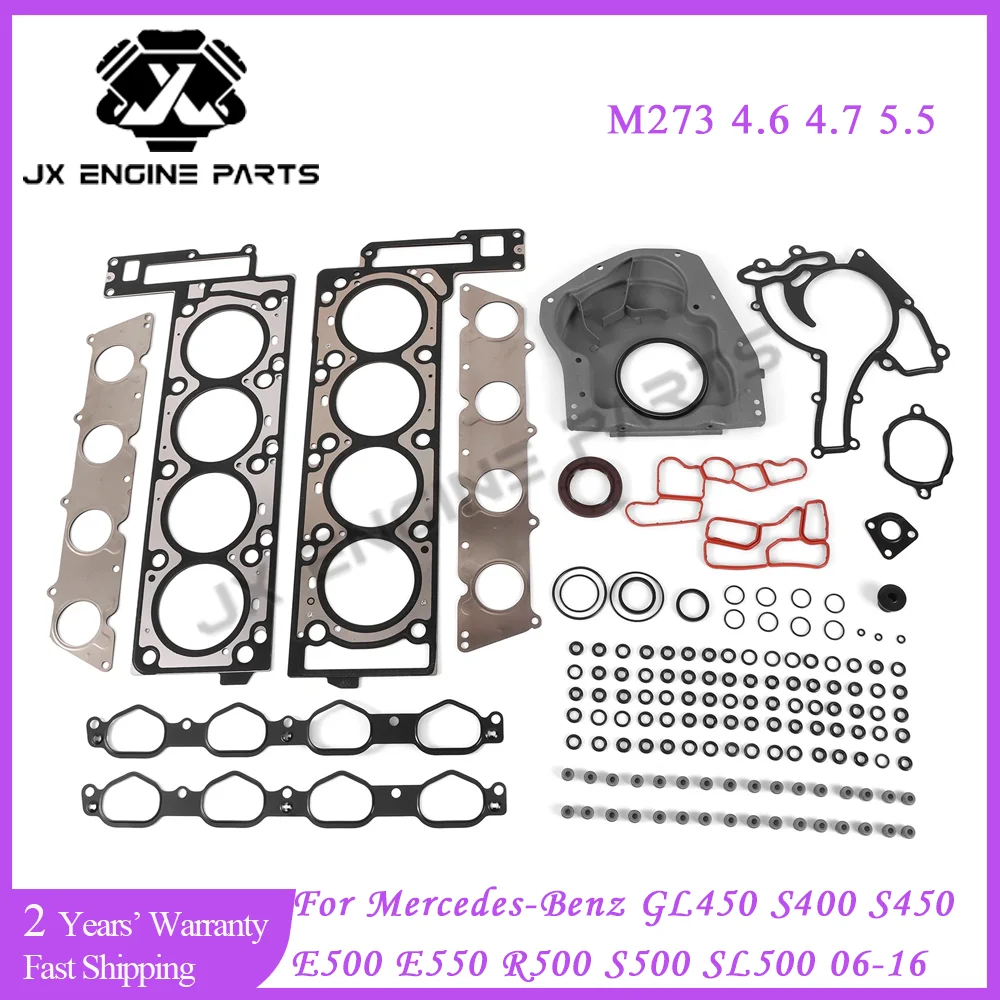M273 Engine Rebuild Kit Head Full Gasket Set For Mercedes-Benz 4.6 4.7 5.5 GL450 S400 S450 CL500 E500 G500 S500 4.7L 5.5L 06-16