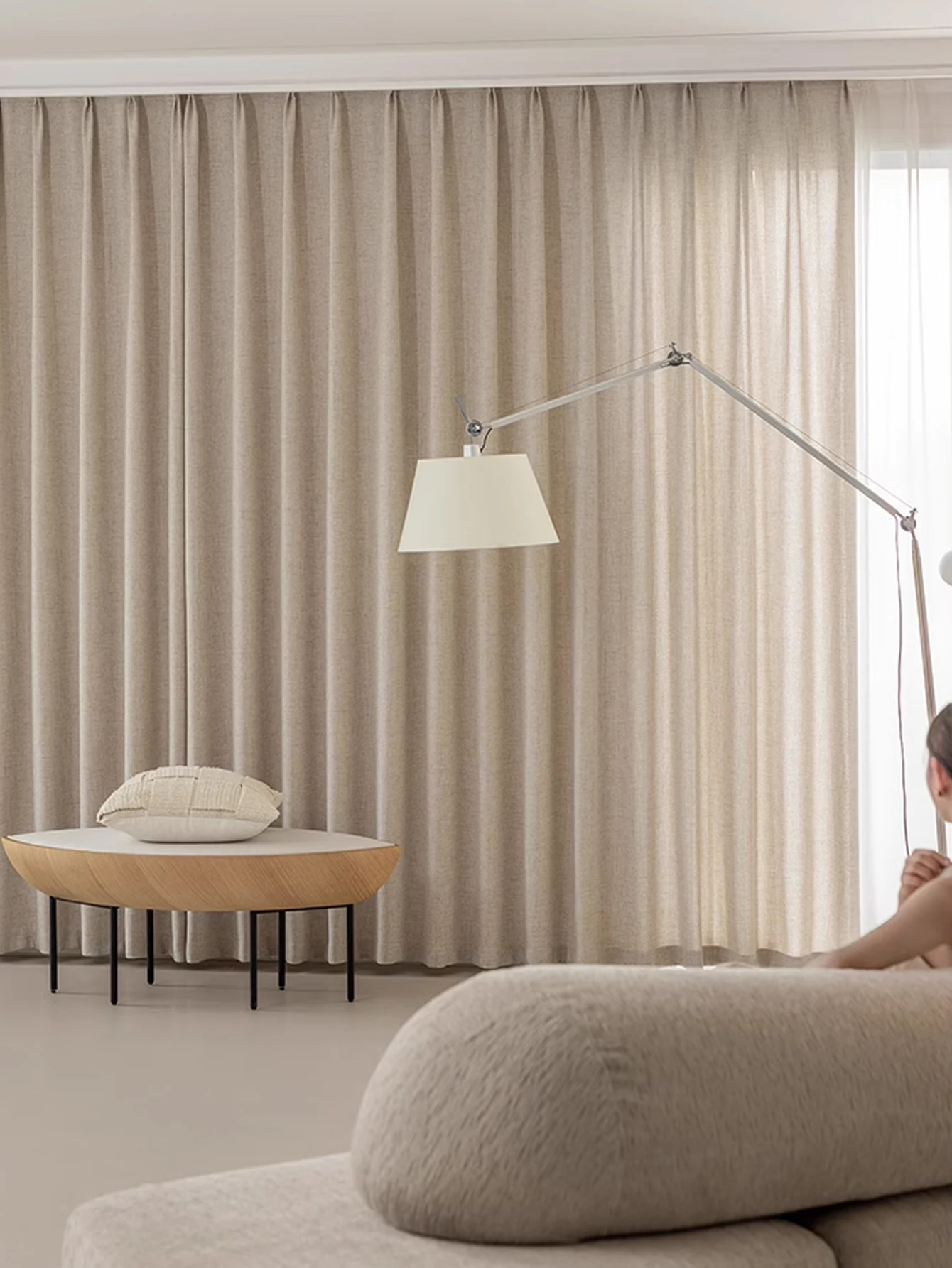 Linen Gauze Curtain Semi-blackout Hemp Gauze Zen Japanese Light-transparent Cotton Linen Cream Balcony Window Screen