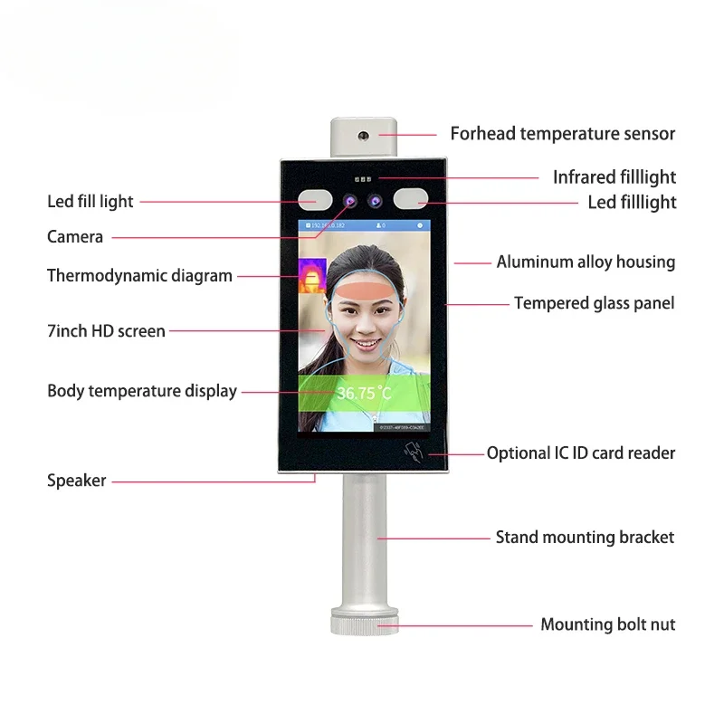 YYHC Factory Direct Sale Time Recorder facial Recognition Type Tool Face Attendance Machine access control solution