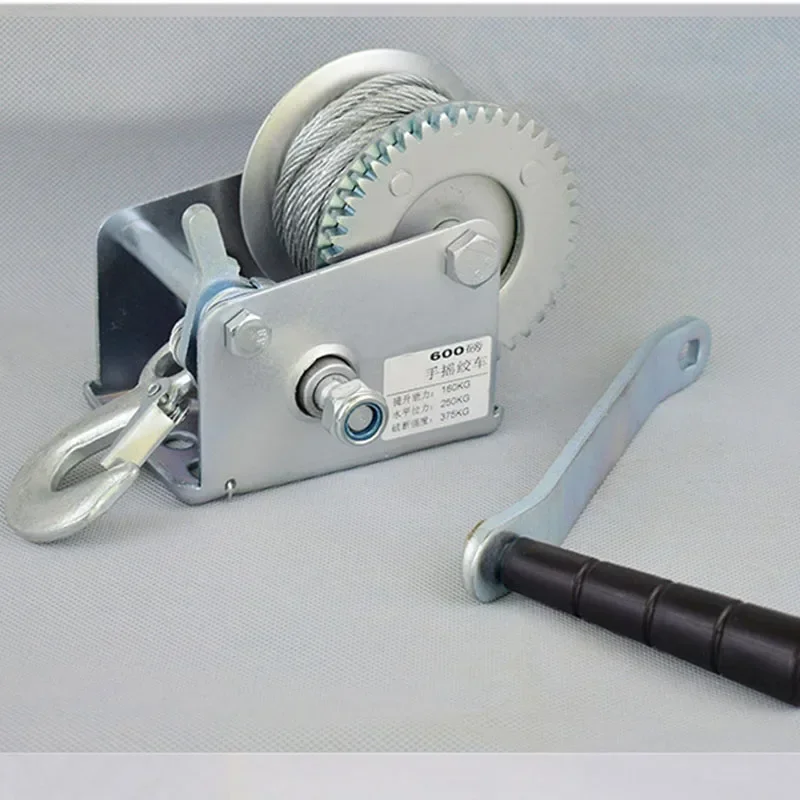New Industry 600 Lb-3000 Lb Wire Rope Lifting Winch Household Manual Hand Hoisting Winch Self-locking Traction Machine With Stee