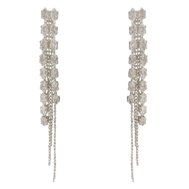 أقراط للسيدات قلادة للنساء نمط طويل أزياء OL الفرنسية الخفيفة الفاخرة الرجعية شرابة القرط #6