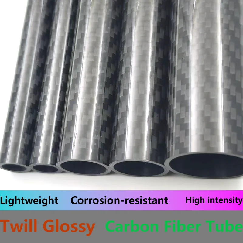 1PCS 3K Carbon Fiber Tube Twill Glossy OD 8mm-30mm High Strength Full Carbon Fiber Tube DIY Model and Kites