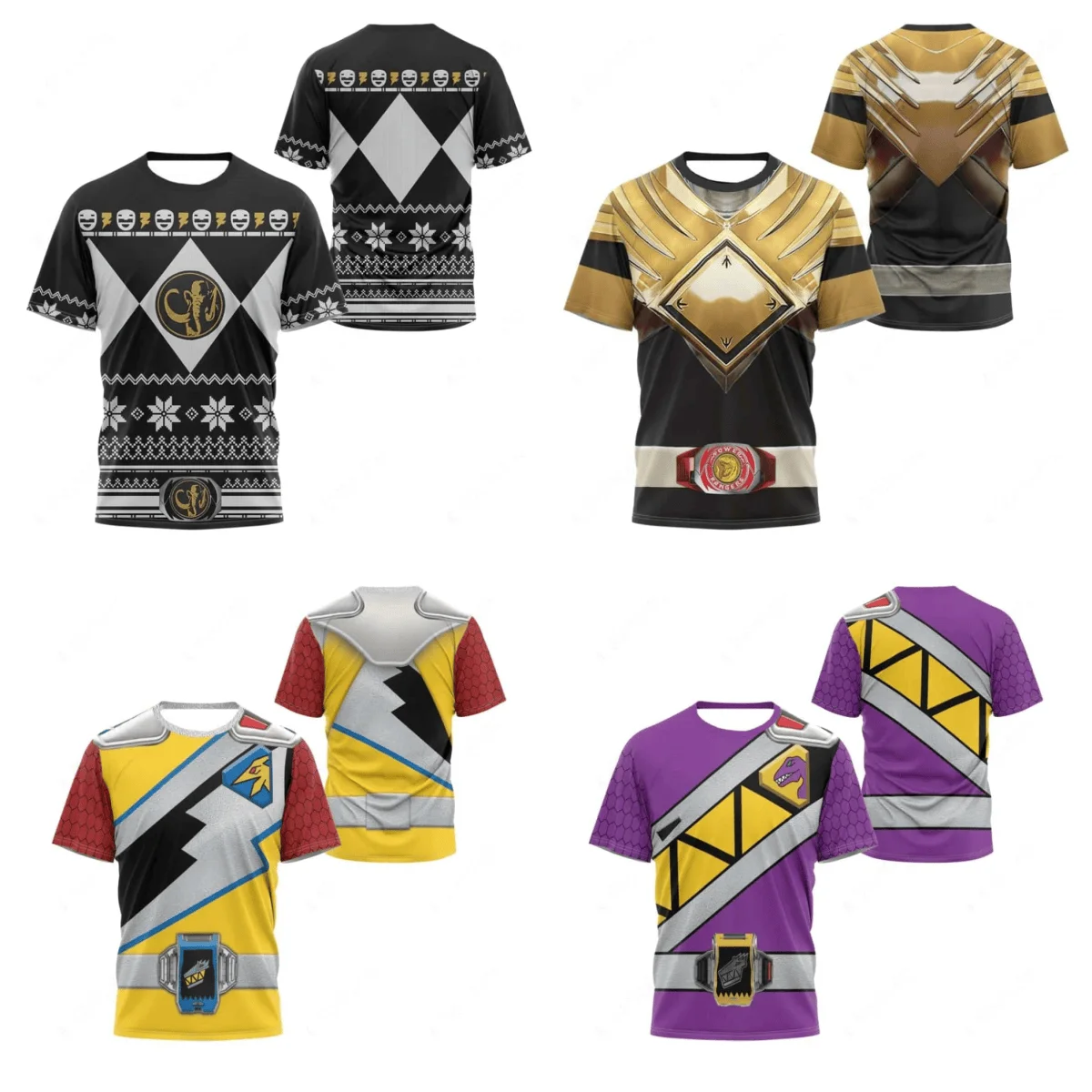 Power Rangers/Zyuden Sentai Kyoryuger 3D Printed Cosplay T-shirt  A Unisex Casual Short-sleeve Top Suitable for Fans  Kids
