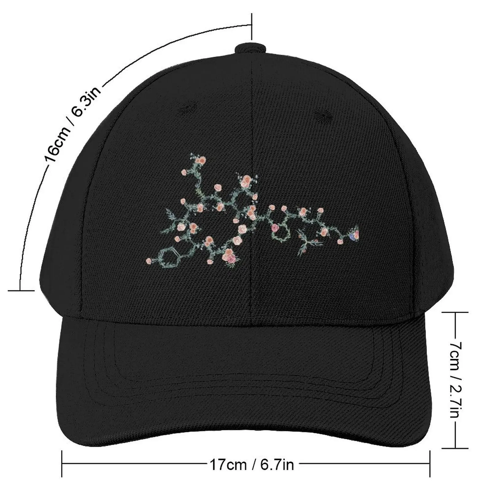 Oxytocin Rose Flower Love Molecule Baseball Cap black Fishing cap Mens Caps Women's