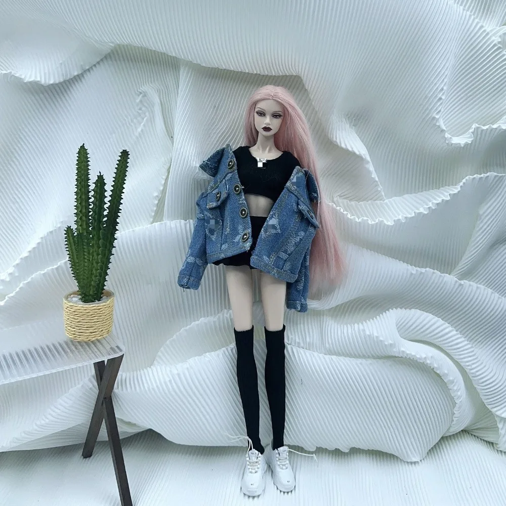 High-end clothing set / 30cm doll clothes suit jeans coat top skirt pant boots accessories for 1/6 Xinyi FR ST PP Barbie Doll