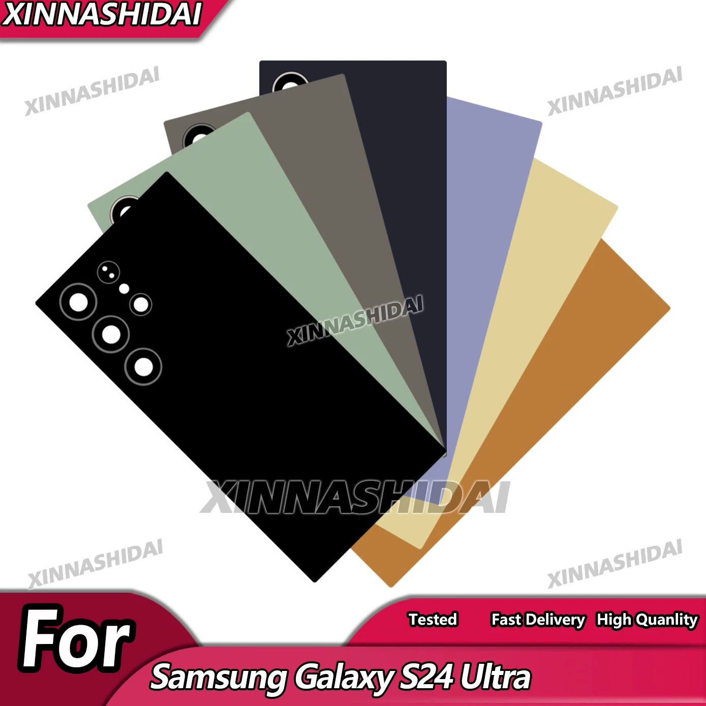 

Качество для Samsung Galaxy S24 Ultra задняя крышка батарейного отсека, панель корпуса с запасными частями для стекла камеры