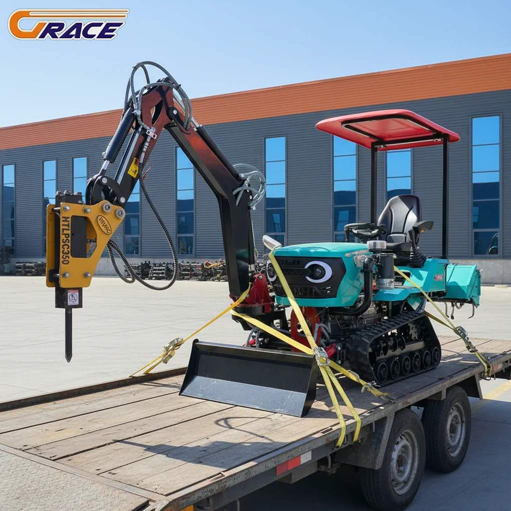 

35HP 4WD Mini Crawler Tractor Agricultural Equipment For Greenhouse Cultivation Fertilizer Spreading