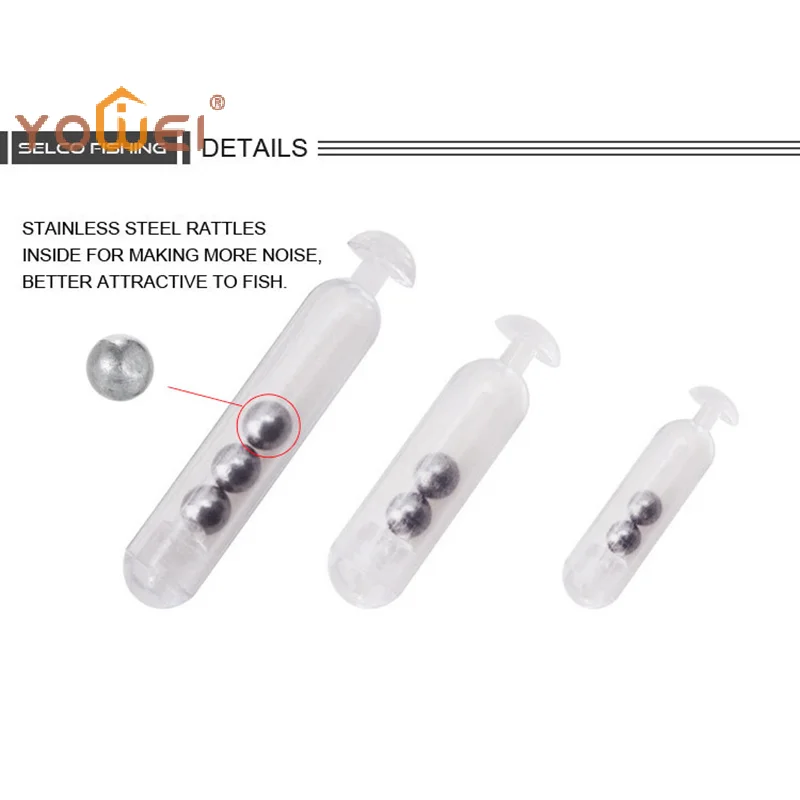 20pcs Glass Fishing Rattles Rattle Inserts For  Tubes Lure Accessories Stainless Steel Rattles Fishing Accessories